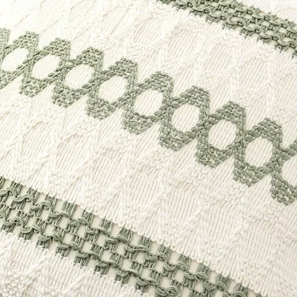 🌿 MIULEE Sage Green Boho Pillow Covers 20x20 Set of 2 Modern Macrame Farmhouse - Picture 4 of 9